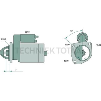 BOSCH Anlasser 24 V / 4,0 kW, 9 Zähne, 341 mm Iveco