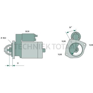 BOSCH Anlasser 24 V / 4,0 kW, 10 Zähne, 341 mm MAN