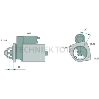 BOSCH Startmotor 24 V / 4,0 kW, 9 tanden, 340 mm