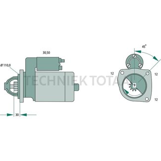 BOSCH Startmotor 24 V, 4,0 kW, 9 tanden Iveco Eurocargo I-III, Zeta, M