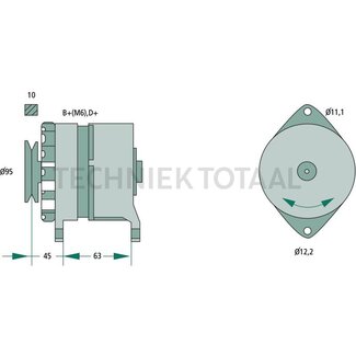 BOSCH Lichtmaschine 28 V, 27 A, 156 mm, Riemenscheibe Ø 95 mm