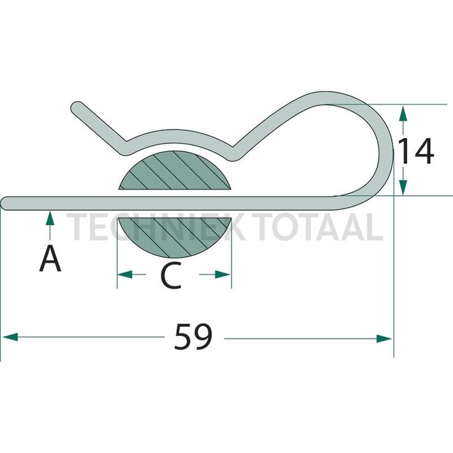 GRANIT Federstecker Einfach gebogen 2,5 mm, 11 - 13 mm