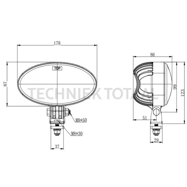 GRANIT Arbeitsscheinwerfer LED Flutlicht 3480 lm, 25 W, 12 / 24 V John Deere | AL225025, RE173604, RE179973, RE255988, RE331643