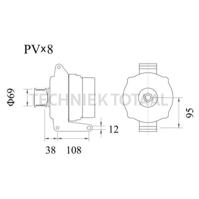 MAHLE Alternator 28 V, 100 A, pulley-Ø 69 mm, 8 grooves