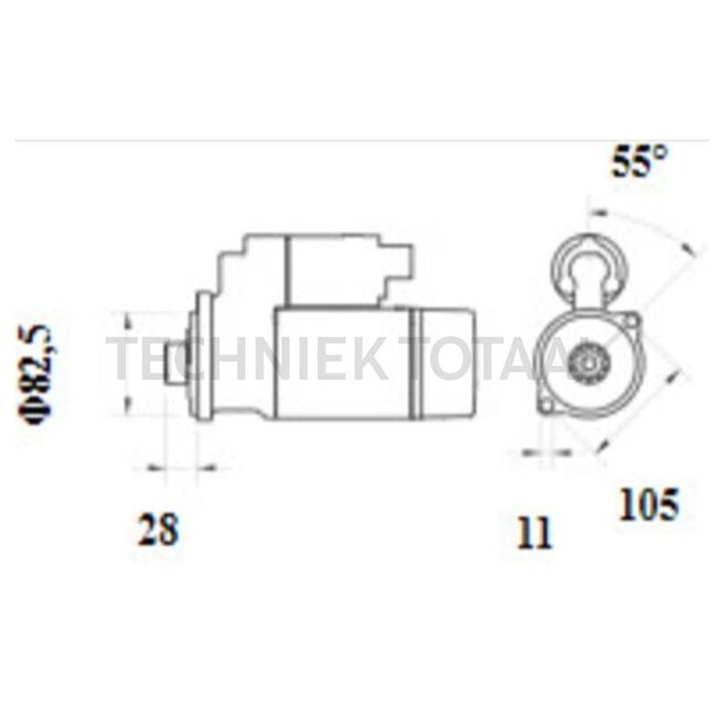 MAHLE Reductiestartmotor 12 V, 1,4 kW, 9 tanden, montage Ø 82,5 mm | 15461-63010, 1546163012, 1546163013, 1546163016, 15511-63010