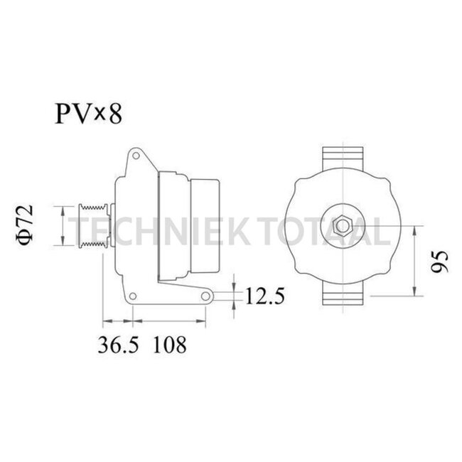 MAHLE Generator 28 V, 80 A, poelie-Ø 72 mm, 8 groeven