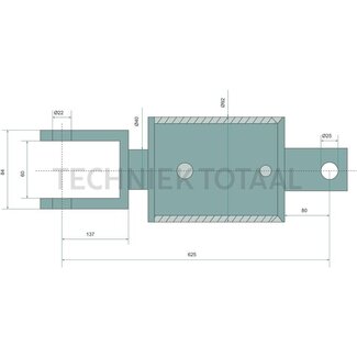 GRANIT Hydraulische hefstang gaffelkop / geperforeerde plaat, 625 mm