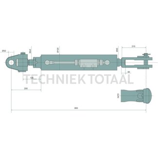 GRANIT Hydraulische Hubstrebe clevis / clevis, 800 mm, Ø 120 mm