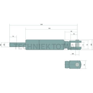 Stabilus Gasdruckdämpfer 200 N, 300 mm, Hub 100 mm