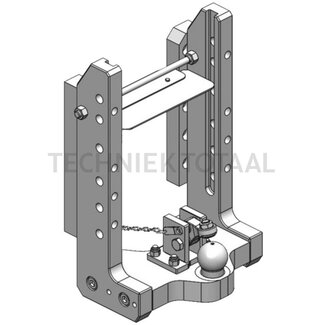 Scharmüller Drawbar frame standard 390 mm, 120,2 kN, ball 80 John Deere