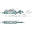 GRANIT Hydraulic top link with damping 2/25,4-2/25,4, 594-844 mm, stroke 250 mm