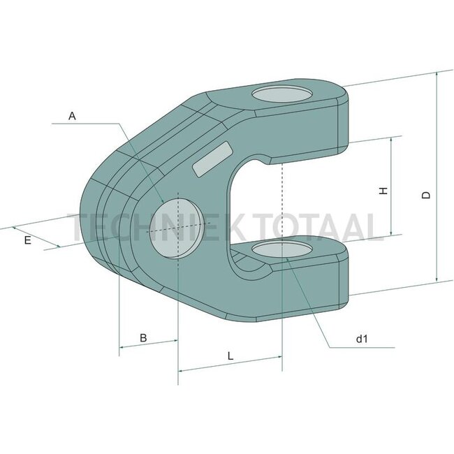 GRANIT Clevis cat. 4 / 3, Ø 32,2 mm, length 80 mm, width 35 mm