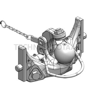 Scharmüller Kogelinzetstuk kogel 80, railbreedte 330 mm, pen Ø 25 mm, 3000 kg