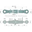GRANIT Mechanischer Oberlenker cat. 1/1, threaded spindle, 300 - 325 mm, M30 x 3