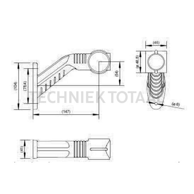 ASPÖCK Weiteleuchtmittel SUPERPOINT III LED 24 V rechts 173 x 104 mm, Kabel 4000 mm