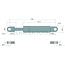 Stabilus Gas strut 350 N, 256 mm, stroke 80 mm