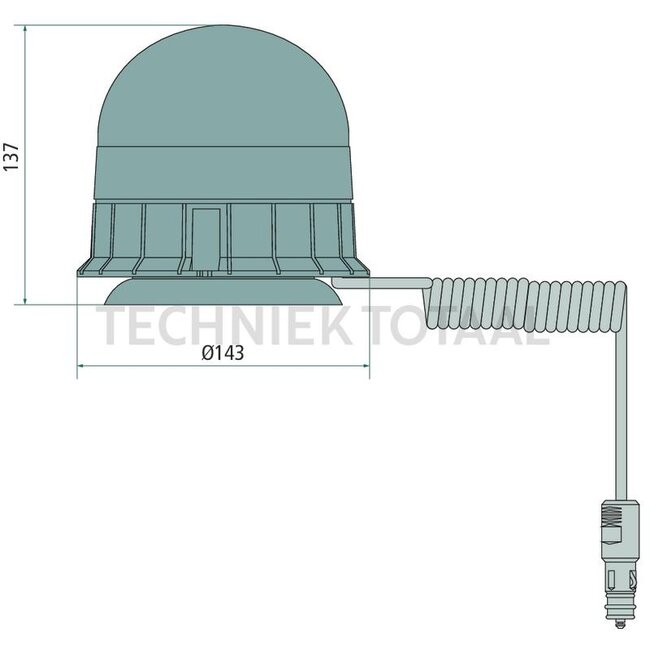 SACEX E-VENUS flitslamp LED 10 - 30 V, 7 W, Ø 143 mm, magnetische voet