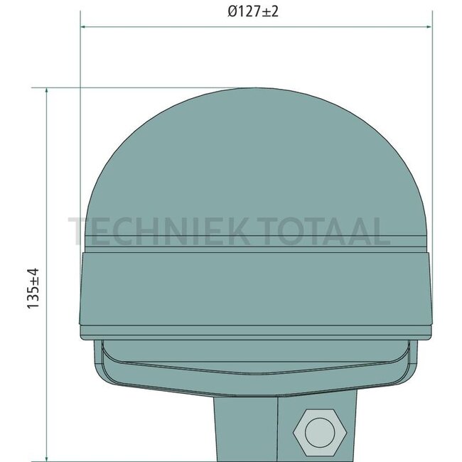 SACEX E-VENUS LED flashing light 10 - 30 V, Ø 127 mm, 135 mm, push-on pin