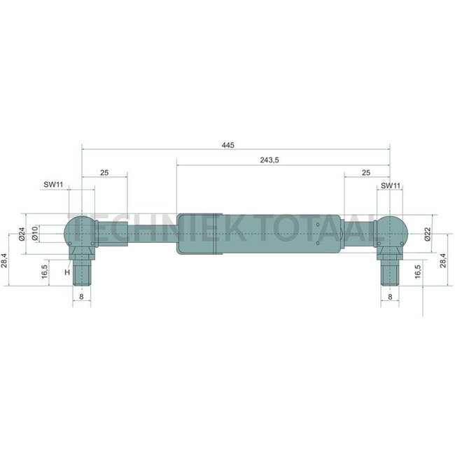 Stabilus Gasdruckdämpfer 705 N, 445 mm, Hub 170 mm Case IH Farmall 55A - 75A | 47626648