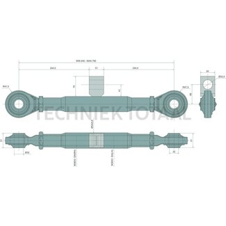 CBM Mechanischer Oberlenker frontkraftheber cat. 3 / 32, 540 / 790 mm, M36 x 3