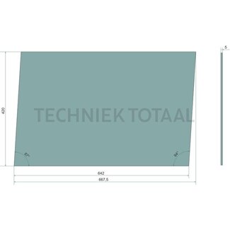 GRANIT Seitenscheibe hinten 667,5 - 642 x 420 mm, 5 mm klar Fendt, Fritzmeier