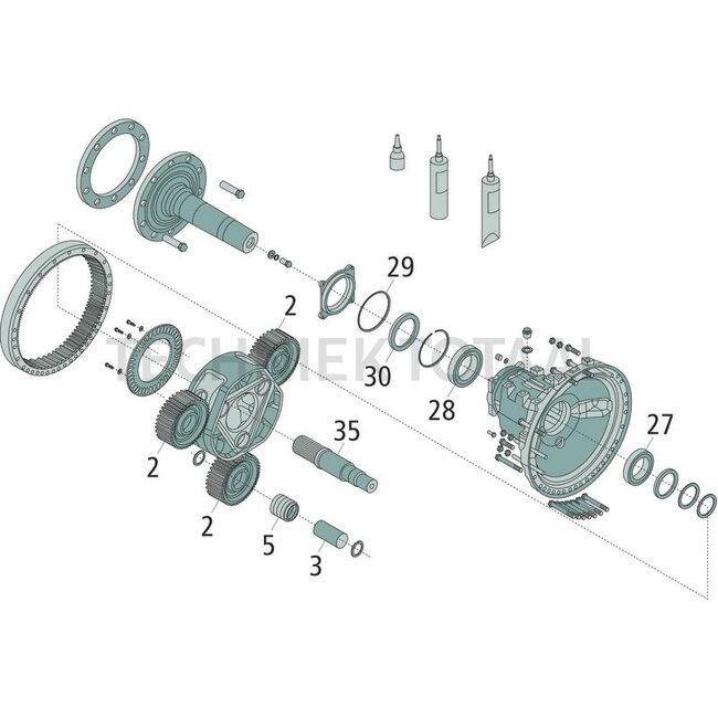 GRANIT As rear axle 15 teeth Massey Ferguson 8740/S | 934152150040, 934152150041, 72611414