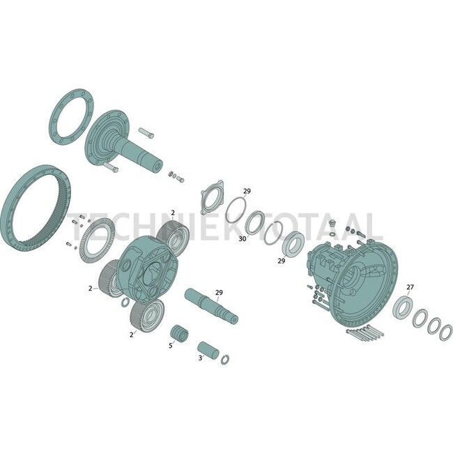 GRANIT As rear axle 15 teeth Massey Ferguson 8740/S | 934152150040, 934152150041, 72611414