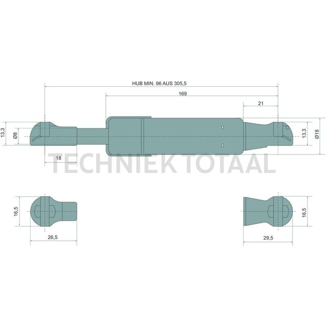 Stabilus Gasdruckdämpfer 380 N, 305,5 mm