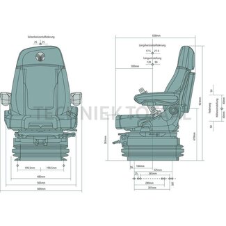 GRAMMER Trekkerzitting Maximo XT Dynamic Plus luchtgeveerd 565 mm John Deere
