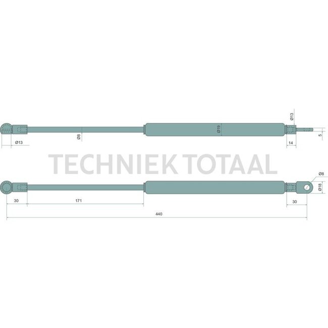 Stabilus Gasdruckdämpfer 350 N, 440 mm Fendt Farmer 409-412, Favorit 711-716 | F716501160040