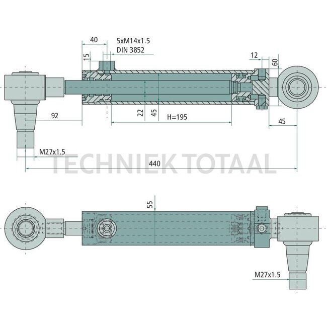 GRANIT Hydraulikzylinder Deutz-Fahr AgroCompact 3.50 - 3.90, DX 3.10 - 3.90 | 04380941