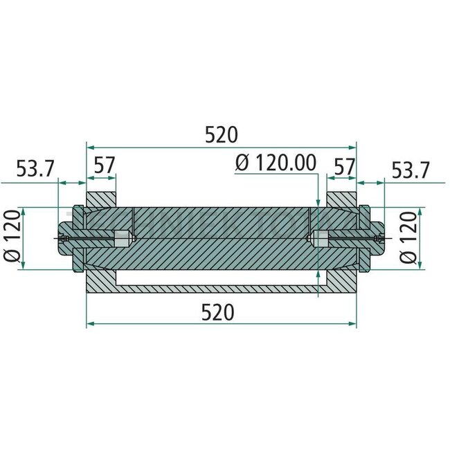 Expander Reparaturbolzen kolom-/giekmontage Ø 120 mm, 520 mm, Innensechskant
