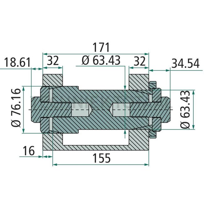Expander Reparatiepen knikgewricht onder Ø 63,43 mm, 171 mm, binnenzeskant