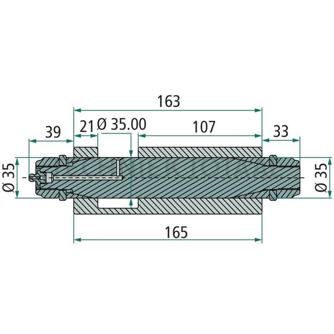 Expander Repair bolt tipping cylinder Ø 35 mm, 163 mm, hexagon nut