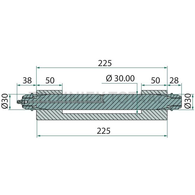 Expander Repair bolt telescopic cylinder bearing Ø 30 mm, 225 mm, hexagon nut
