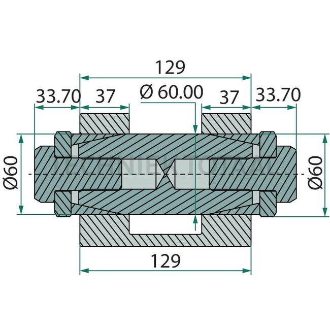 Expander Repair bolt steering cylinder rear Ø 60 mm, 129 mm, spread 0 - 2