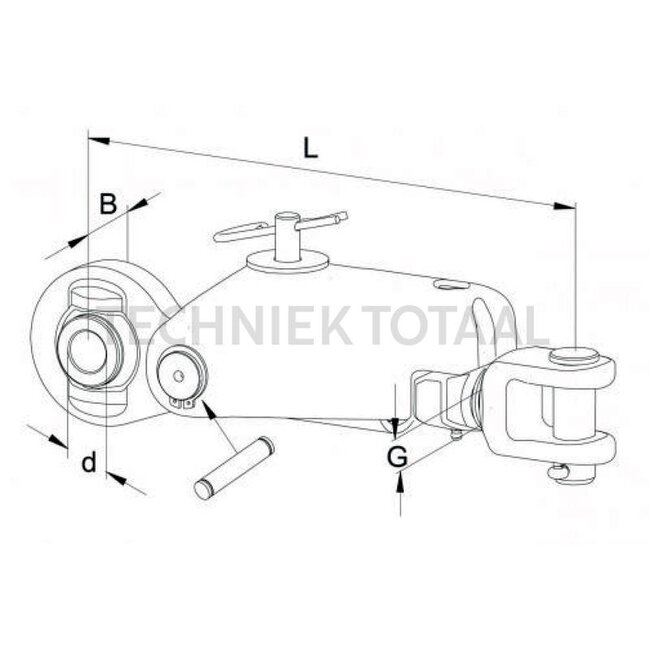 Walterscheid Mechanical stabilizer ADSST-S M30, 330 - 344 mm, d 25,4 mm | 1205494