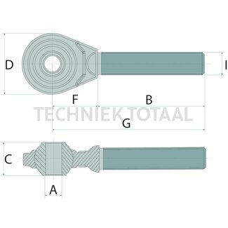 Walterscheid Gewindespindel M36 x 3 Linksgewinde, 280 mm, Kat. 2 / 25,4