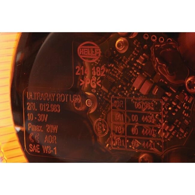 HELLA LED rotating beacon orange 24/12 V, Ø 169 mm, 20 W, push-on pin | 2RL 012 983-401