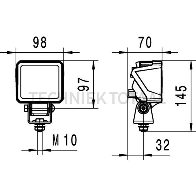 HELLA Werklamp LED verstraler 2000 lm, 18 W, hoekig, 12/24 V | 1GA 996 479-011