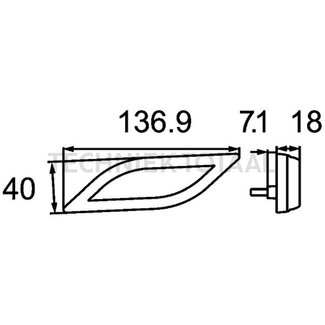 HELLA Additional LED indicator light Shapeline Style left 137 x 40 x 18 mm