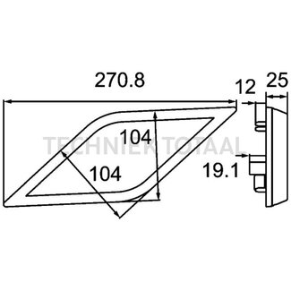 HELLA LED knipperlicht achter rechts 12 LED's 275 x 104 x 25 mm, horizontaal