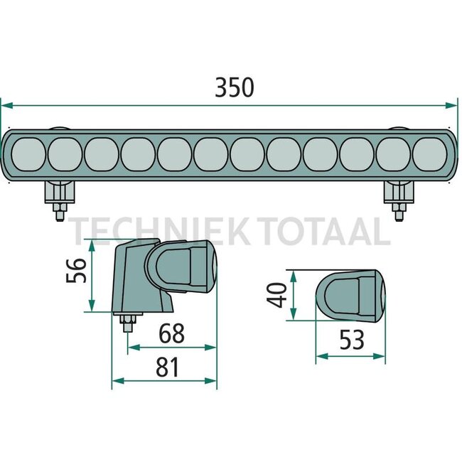 HELLA Work lamp light Bar LED 350 x 40 x 81 mm, 1500 lm, test mark E9 6402 | 1FJ 958 040-051
