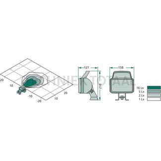 HELLA Work lamp flood beam Double Beam H3 12 / 24 V, bending angle 25 - 35