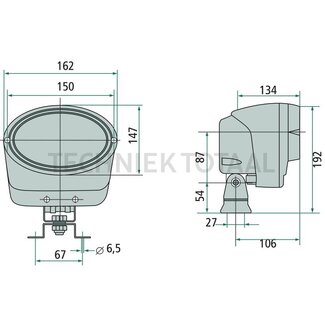 HELLA Werklamp breedstraler xenon D1S 42 W, 12 V, 162 x 192 x 134 mm