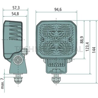 HELLA Arbeitsscheinwerfer LED Q90 Breitstrahler 1200 lm, 15 W