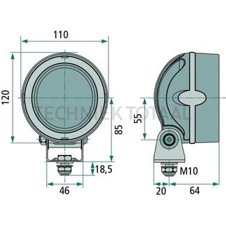 HELLA LED work lights Mega Beam Generation III flood beam 800 lm, 13 W