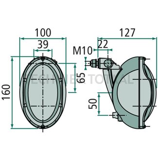 HELLA Arbeitsscheinwerfer Breitstrahler Oval 100, 12 V, 100 x 160 x 127 mm