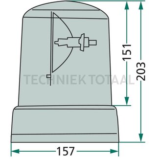 HELLA Zwaailamp oranje H1 KL 7000, 12 V, Ø 157 mm, magneet
