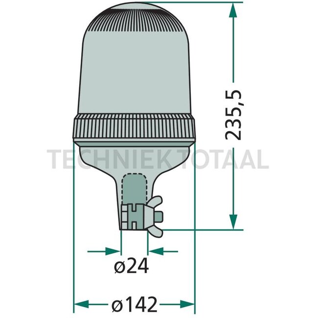 HELLA Zwaailamp blauw LED KL 7000, 12 / 24 V, Ø 165 mm, magneet | 2RL 011 484-121